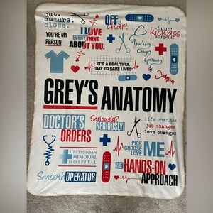 Grey's Anatomy Mash Up Blanket Quotes Sayings 48x60 Sherpa